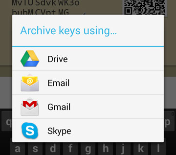 select drive or email